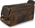 LEATHER VILLAGE Genuine Leather Travel Toiletry Bag by LeatherVillage