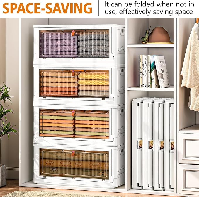 4 Tier Storage Bins with Lids 102QT, Stackable Storage Containers with Wheels - Image 6