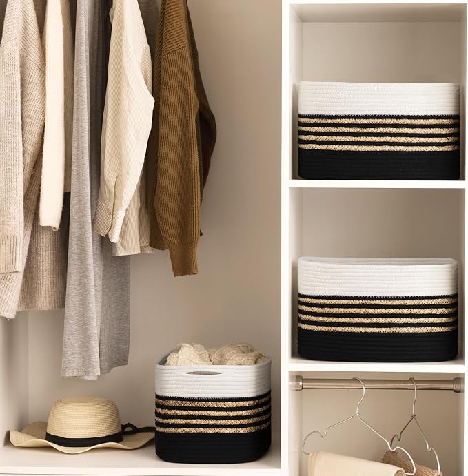 UBBCARE 4 Pack Baskets for Organizing, Woven Storage Baskets for Toys and Towel - Image 6