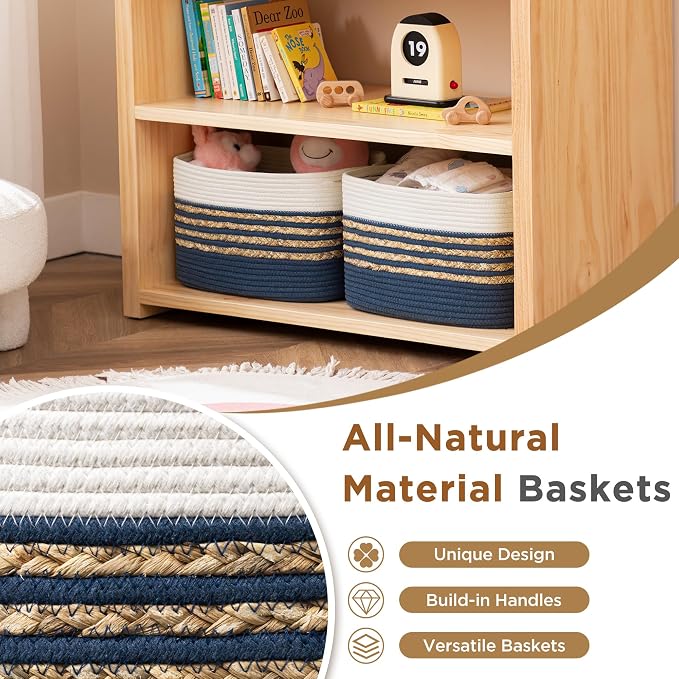 UBBCARE 4 Pack Baskets for Organizing, Woven Storage Baskets for Toys and Towel - Image 5