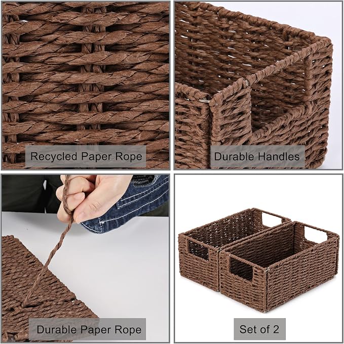 Vagusicc Wicker Storage Basket, Small Storage Baskets - Image 5