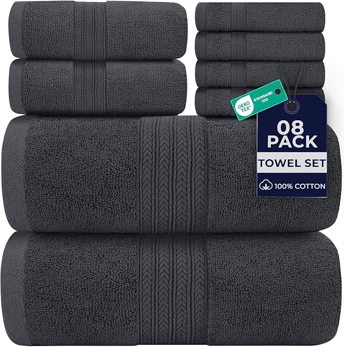 DAN RIVER 8 PC Luxury Bath Towels by DanRiver