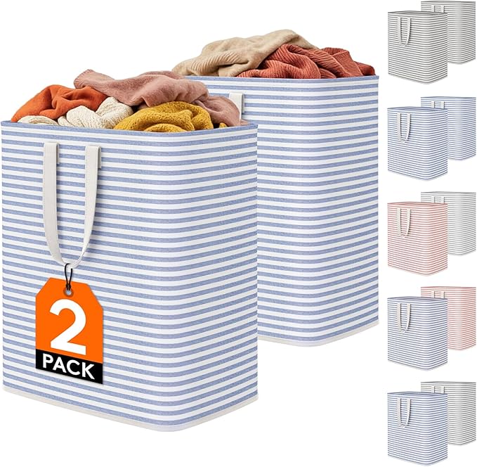 Lifewit 2 Pack Laundry Basket 100L Each, Collapsible Clothes Hamper by Lifewit