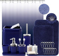 24PC Navy Blue Bathroom Set by BetterbathroomwithXLHOME
