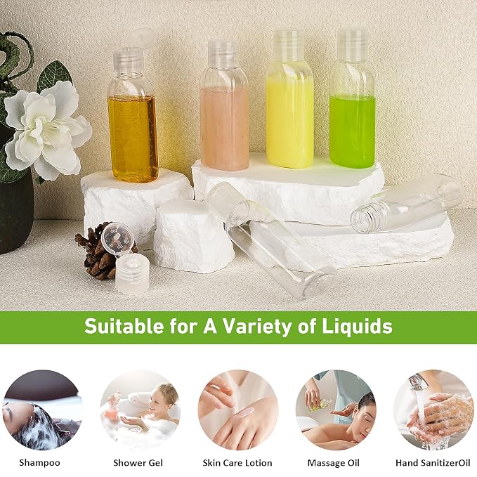 Travel Bottles for Toiletries 6 Pack 3.4oz/100ml TSA Approved Shampoo and - Image 5