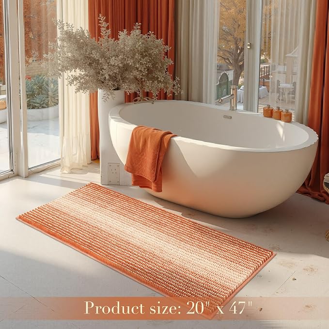 BSICPRO Large Bath Rugs, Non Slip 20 x 47 Inches Water Absorbent Chenille Floor - Image 6