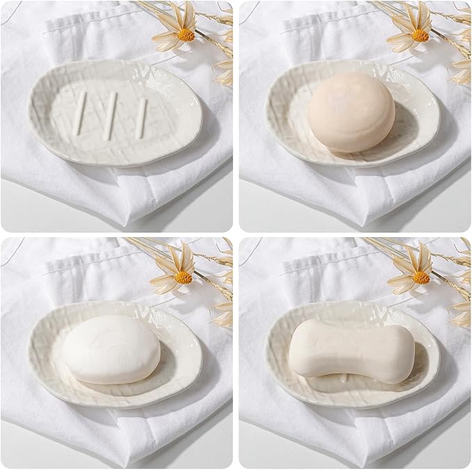White Bathroom Accessory Set 5PCS, Ceramic Bathroom Accessories Set, Minimalist - Image 6