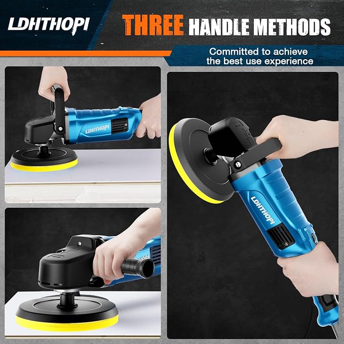 LDHTHOPI Buffer Polisher, 1800W 6 inch/7 inch Rotary Buffer Polisher Waxer - Image 3