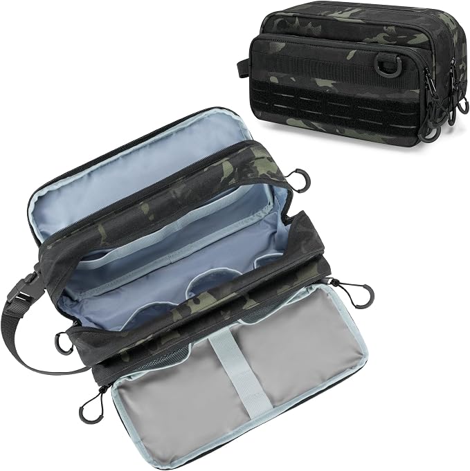 Tactical Toiletry Travel Bag for Men, Dopp Kit Shaving Organizer Case for by Prokva