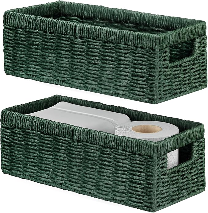 Vagusicc Wicker Storage Basket, Paper Rope Wicker Baskets by Vagusicc