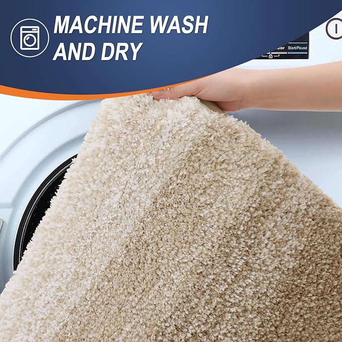 OLANLY Bathroom Rugs Sets 3 Piece, Soft Absorbent Microfiber Bath Mats and - Image 5