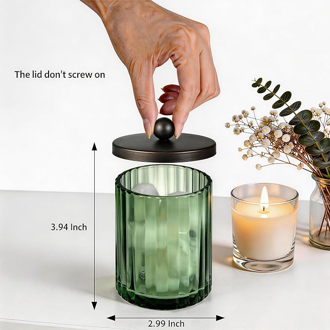 Amolliar Sage Green Glass Apothecary Jar - Image 4