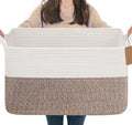 Goodpick Woven Storage Baskets for Organizing 22”x17”x12” Large Blanket Basket by Goodpick