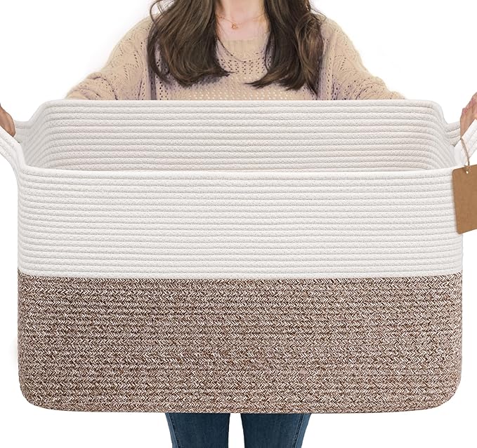 Goodpick Woven Storage Baskets for Organizing 22”x17”x12” Large Blanket Basket by Goodpick