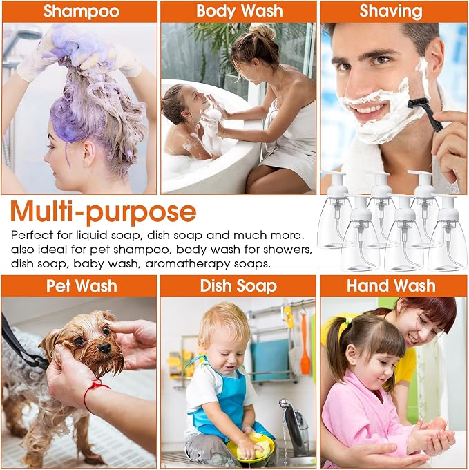 Eboot 24 Pcs 10 oz Foaming Soap Dispenser Foaming Pump Bottle Travel Hand Soap - Image 7