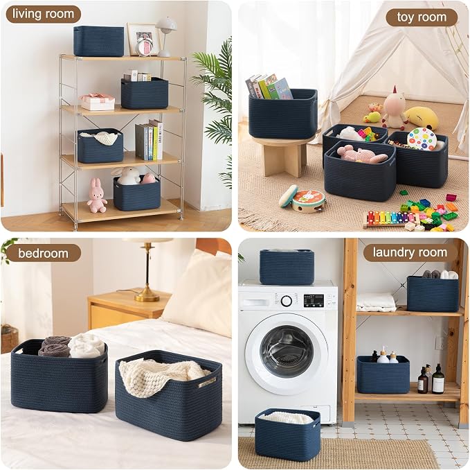 Storage Baskets for Organizing, Woven Decorative Baskets for Shelves - Image 5