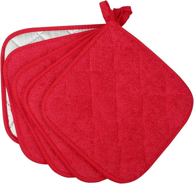 100% Cotton Kitchen Everyday Basic Terry Pot Holder Heat Resistant Coaster - Image 2