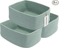 Small Woven Storage Baskets 12“X8”X5“ Decorative Rope Bins by XUANGUO