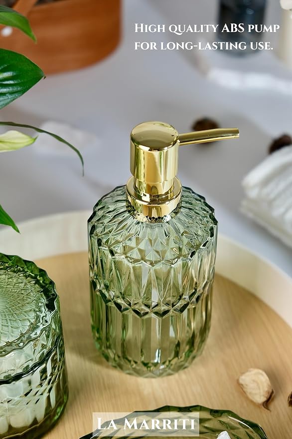 4pcs Glass Bathroom Accessories Set, Toothbrush Holder, Soap Dish, Soap - Image 2