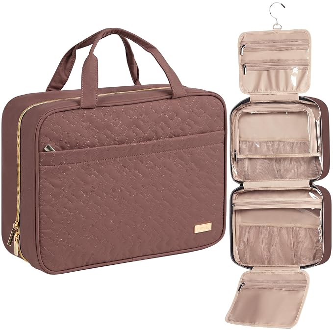 NISHEL Travel Toiletry Bag for women, Portable Hanging Organizer for by NISHEL