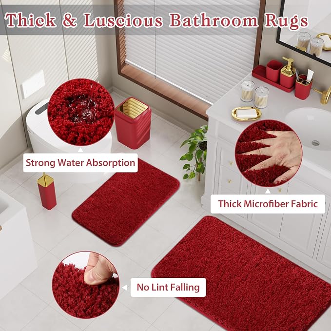 Burgundy Bathroom Accessories Set - Image 4