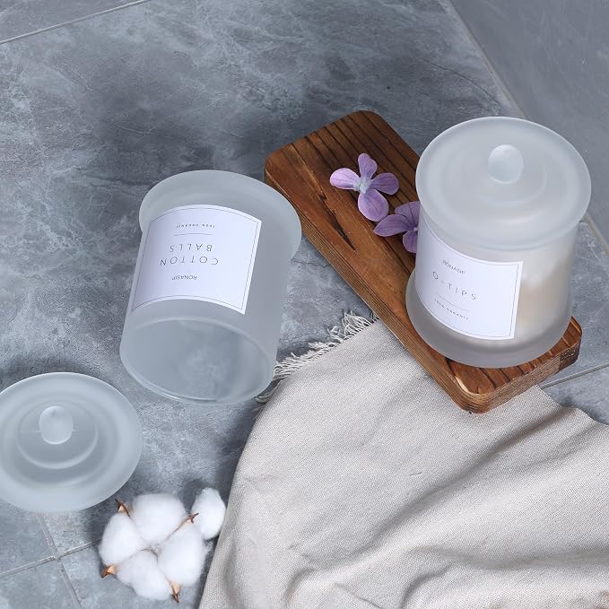 Qtip Holder & Cotton Pad Dispenser, Bathroom Organizer and Storage Canisters - Image 9