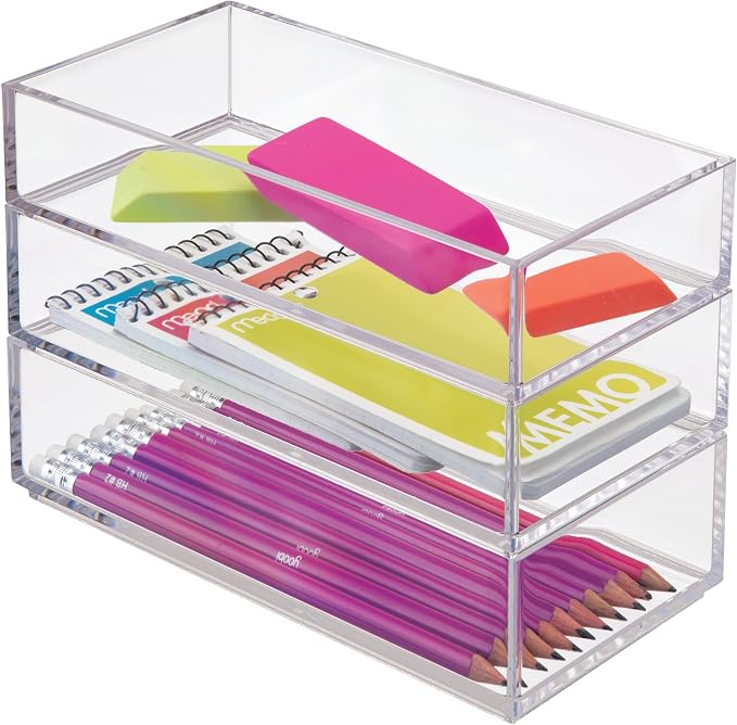 iDesign Clarity Plastic Drawer Organizer - Image 9