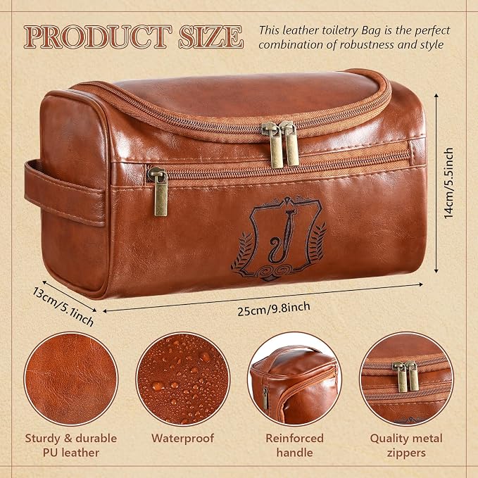 Sadnyy Personalized Leather Toiletry Bag - Image 3