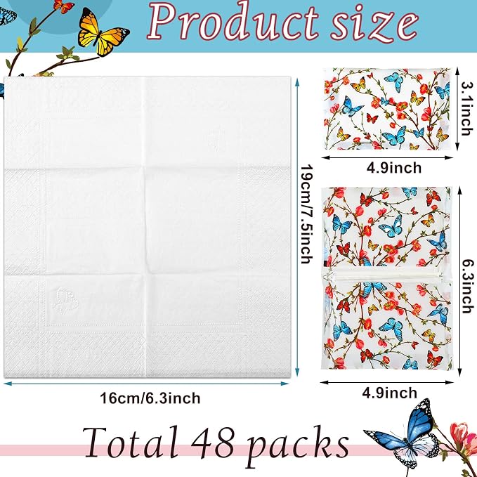 Geyee 50 Packs Tissue Travel Size Facial Paper Napkins Travel Packs Disposable - Image 2