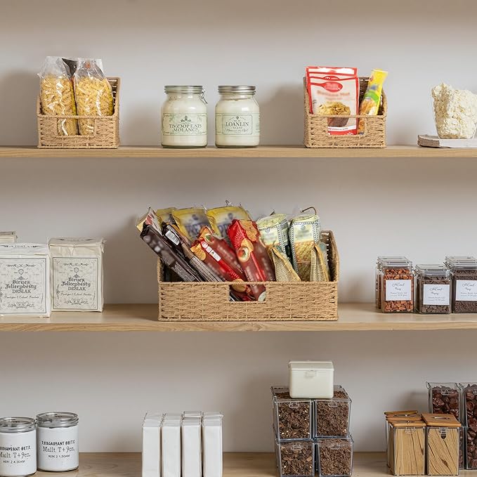 StorageWorks Paper Rope Pantry Storage Baskets, Wicker Baskets - Image 5