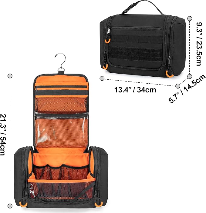 Tactical Toiletry Travel Bag for Men, Hanging Dopp Kit Hygiene Bag Shower - Image 7