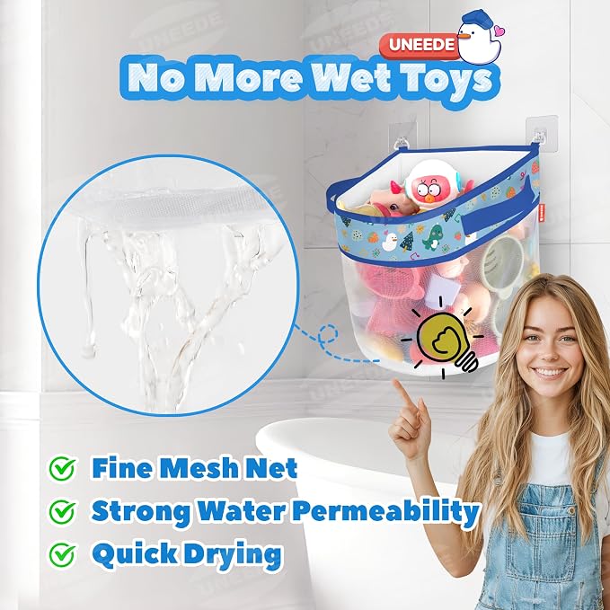 UNEEDE Dino Print Bath Storage, 4.15 Gallons Bathtub Storage Organizer - Image 3