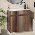 VINGLI 18" Floating Fluted Bathroom Vanity by VINGLI