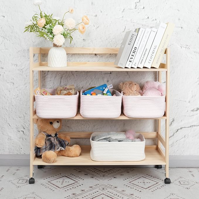 Small Woven Storage Baskets 13“X9”X5“ Decorative Rope Bins - Image 4