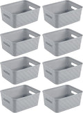 Sterilite 8 Pack Plastic Storage Bin Organization Containers, Small Baskets by Sterilite