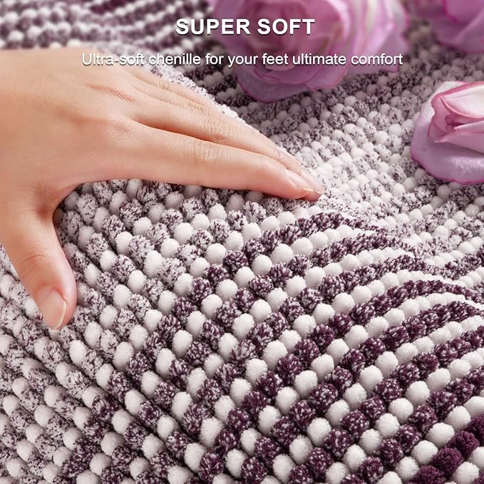 BSICPRO Bathroom Rugs and Mats Sets, 2 Piece Thick Absorbent Chenille Bath Mat - Image 2