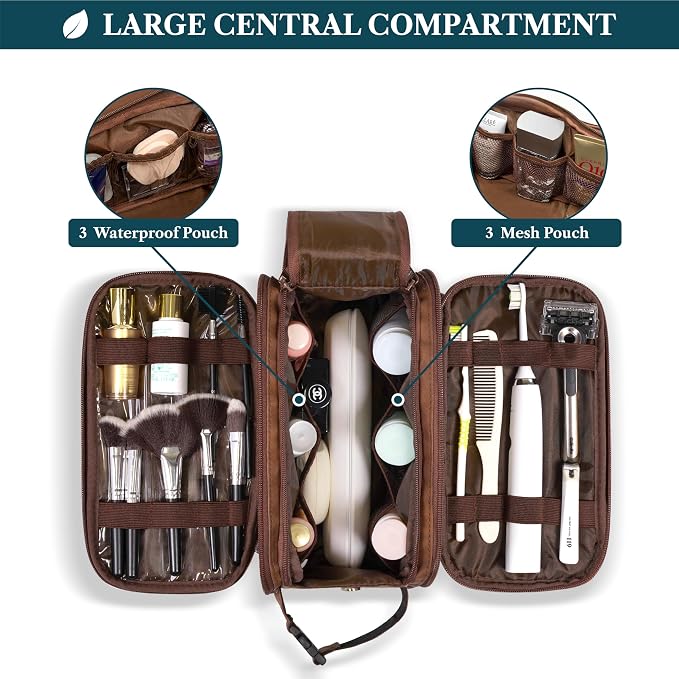 PAVILIA Large Toiletry Bag for Men Women, Mens Travel Bag Toiletries Organizer - Image 6