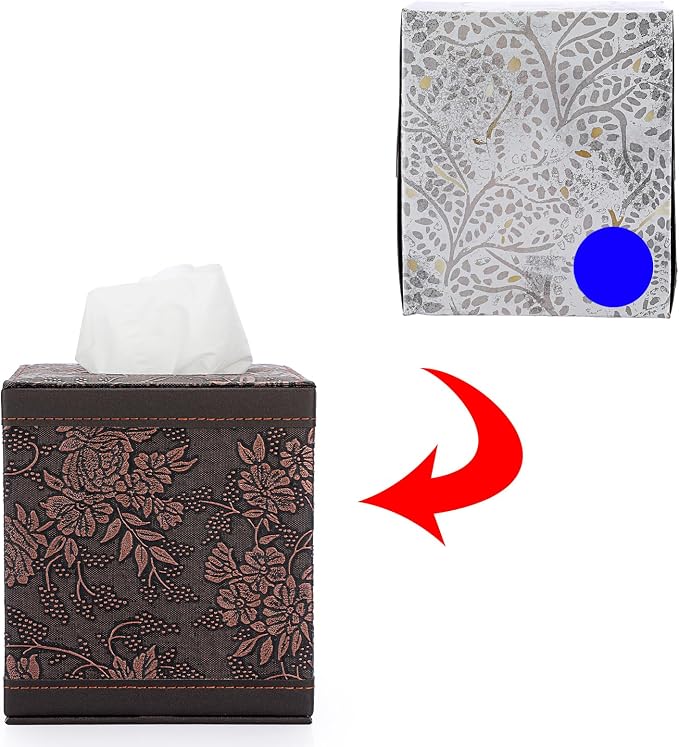 Sumnacon Square Leather Tissue Box Cover - Image 6