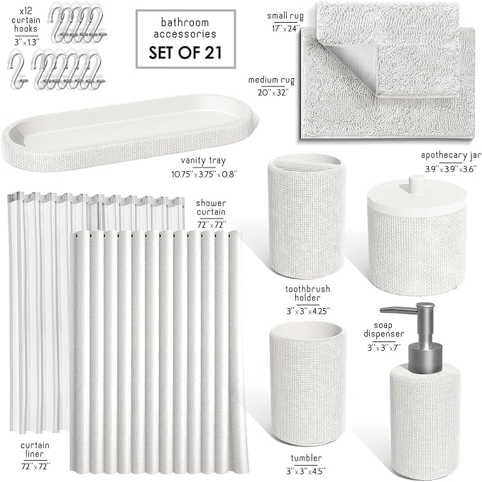 Clara Clark White Bathroom Set - Image 2