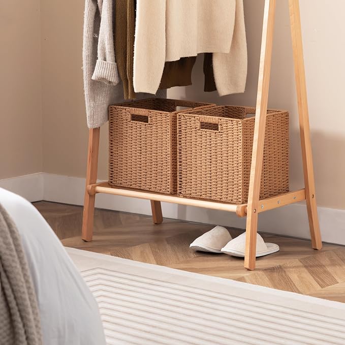 UBBCARE 2 Pack Wicker Basket, 11L×11H×10.5W inch Woven Paper Rope Storage - Image 6