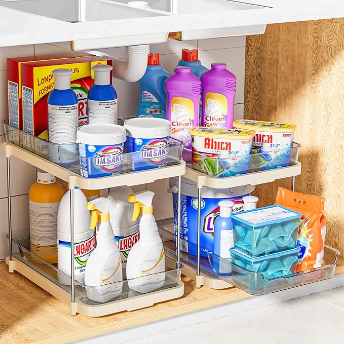 Delamu 2-Tier Multi-Purpose Bathroom Under Sink Organizers and Storage - Image 4