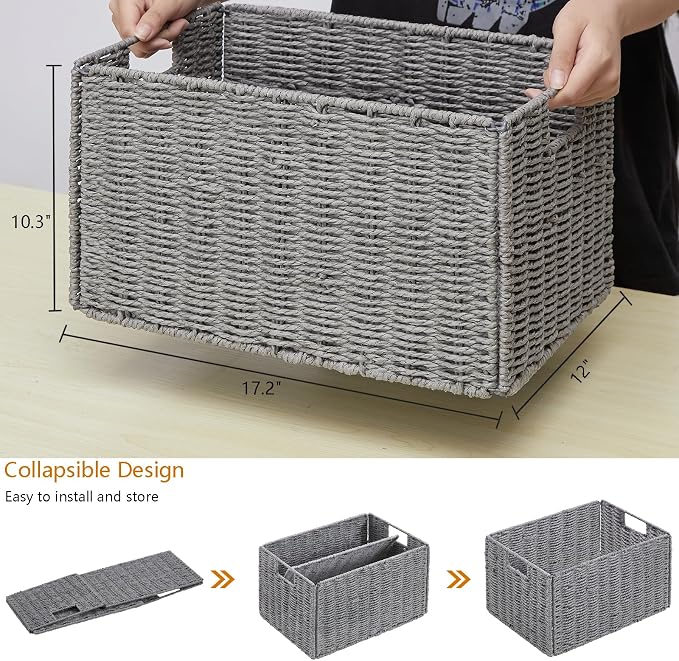 Vagusicc Wicker Storage Basket, Small Storage Baskets - Image 2