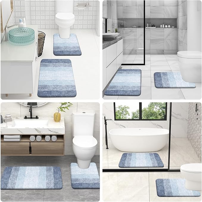 OLANLY Bathroom Rugs Sets 3 Piece, Soft Absorbent Microfiber Bath Mats and - Image 9