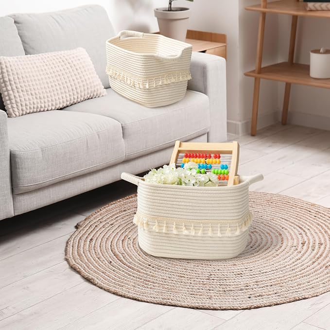 TeoKJ White Cotton Rope Baskets - Image 9