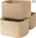 Large Storage Baskets for Organizing Shelves, Woven Cotton Rope Bins for Baby by ICERZCZ