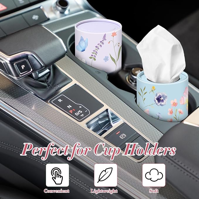 Outus 12 Pcs Floral Car Tissue Holder Cylinders - Image 5