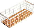 TIEYIPIN Small Metal Wire Storage Basket, Detachable Wood Base Storage by TIEYIPIN