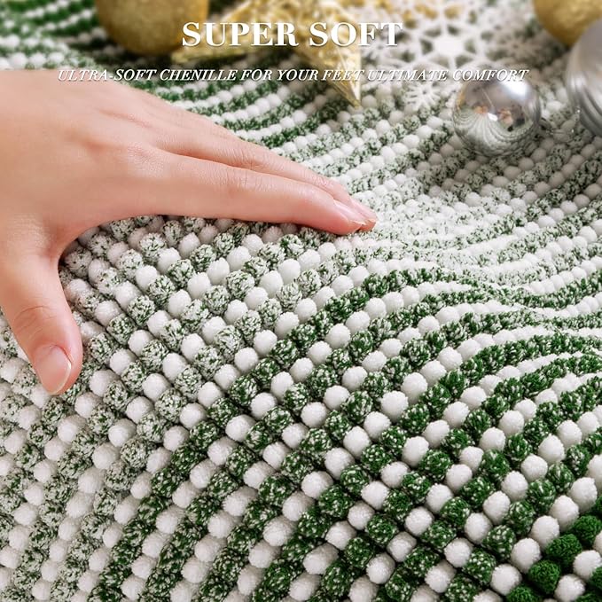 Bathroom Rugs and Mats Sets, 2 Piece Thick Absorbent Chenille Bath Mat Rug Set - Image 3
