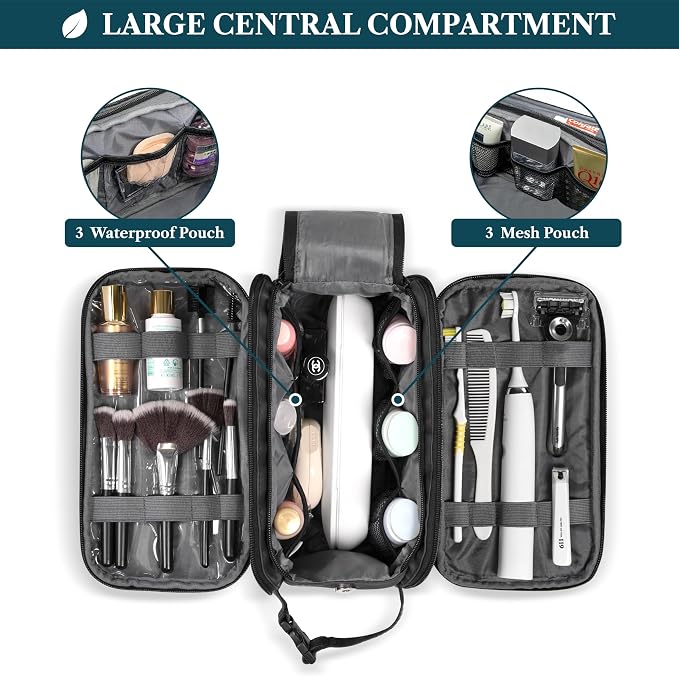 PAVILIA Large Toiletry Bag for Men Women, Mens Travel Bag Toiletries Organizer - Image 6