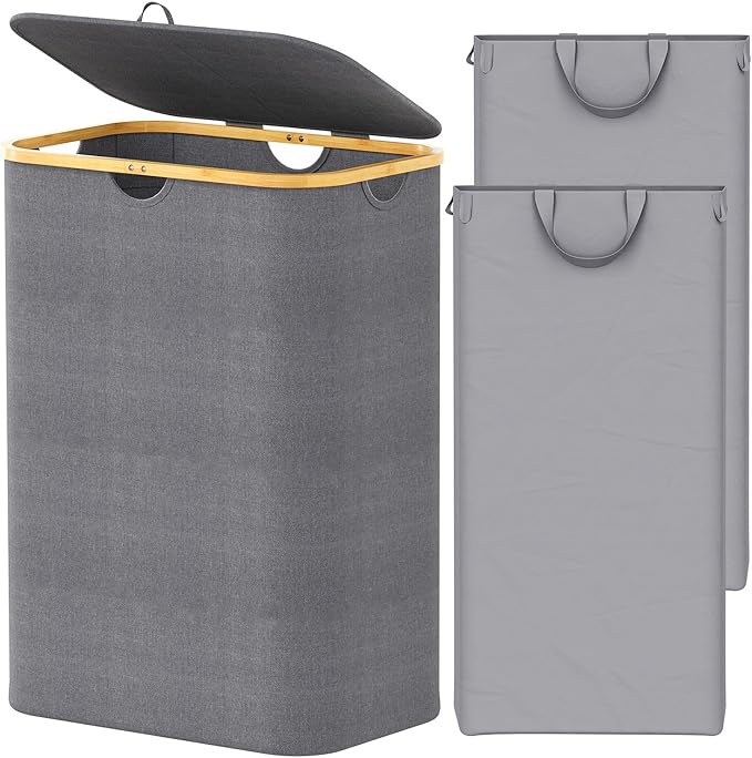 SpaceAid Double Laundry Hamper 2 Section by SpaceAid